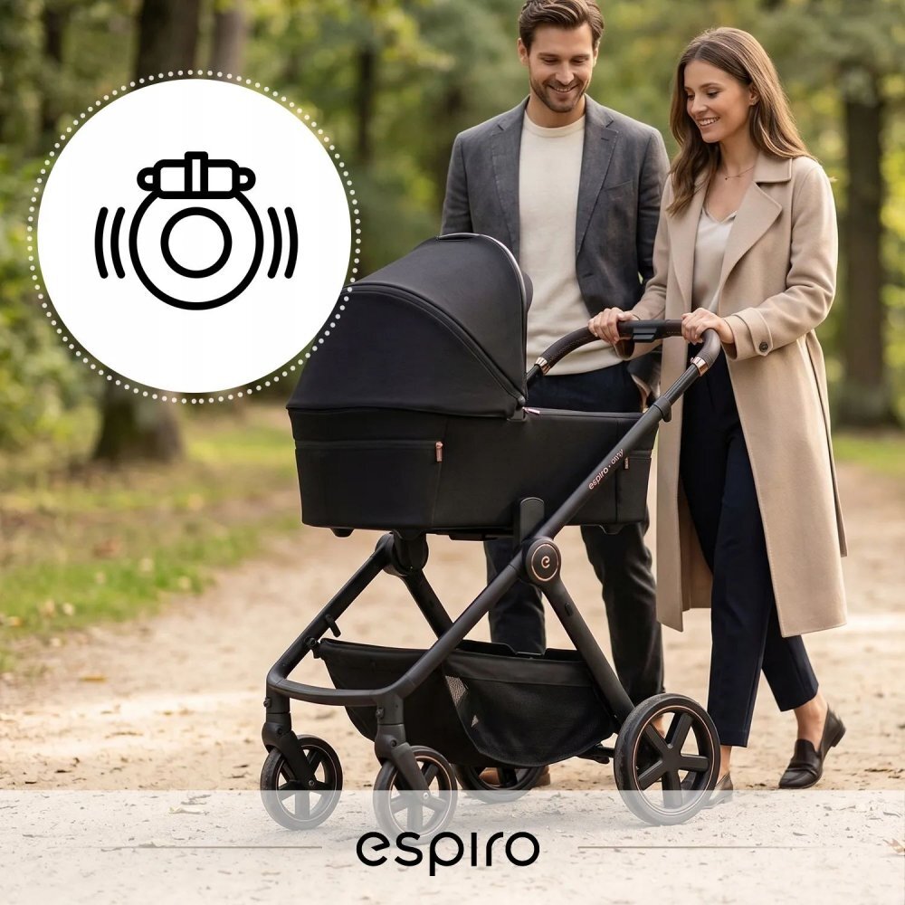 Espiro Carucior 2 in 1 pentru copii Only Stylish Black cu toate accesoriile incluse