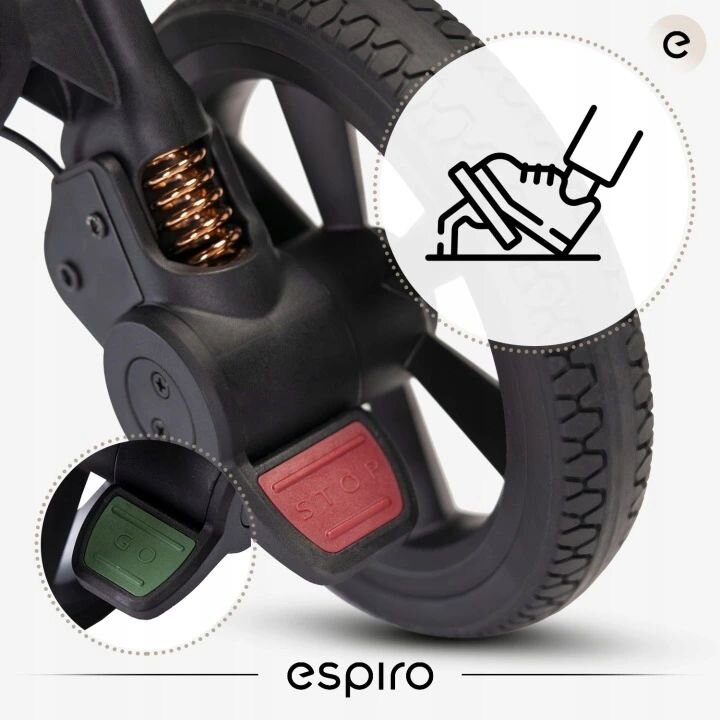 Espiro Carucior pentru copii Flame black 0-22 kg pliabil cu suspensii spatar reglabil geanta husa pentru picioare si suport pentru pahar