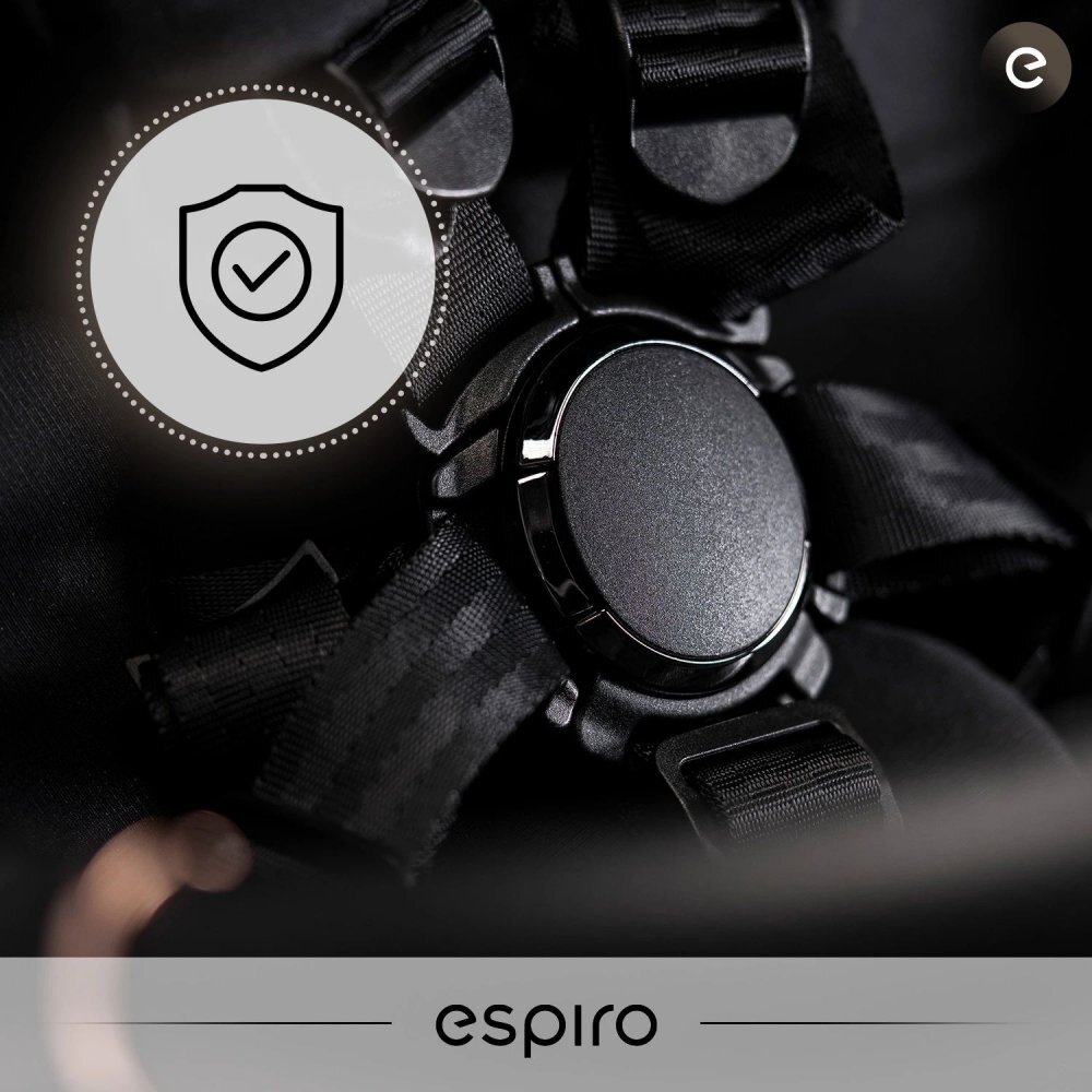 Espiro Carucior pentru copii Flame black 0-22 kg pliabil cu suspensii spatar reglabil geanta husa pentru picioare si suport pentru pahar