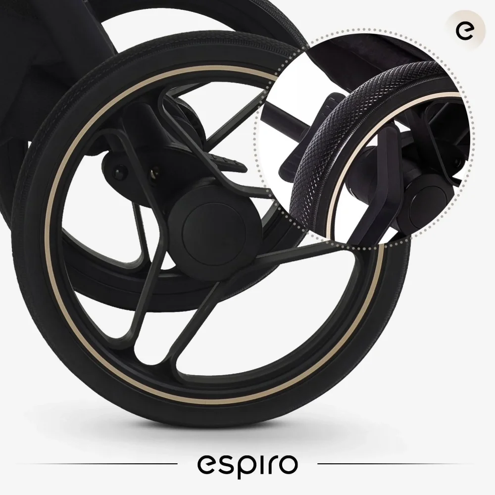 Espiro Carucior pentru copii Flow Vanilla 0-22 kg cu suspensii suport reglabil pentru picioare bara de protectie pivotanta accesorii incluse