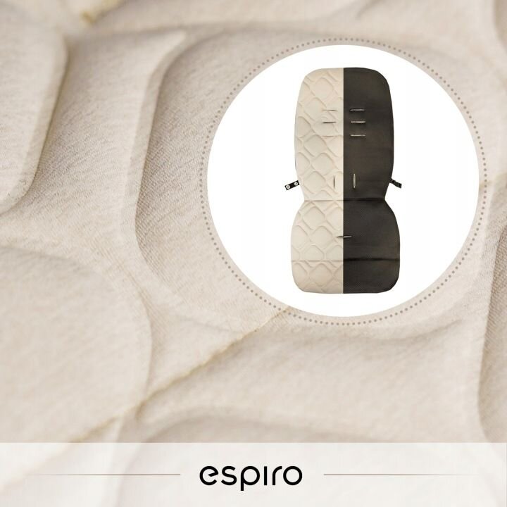Espiro Carucior pentru copii Pearl Champagne 0-22 kg pliabil cu suspensii maner reglabil spatar reglabil suport pentru pahar si husa pentru picioare
