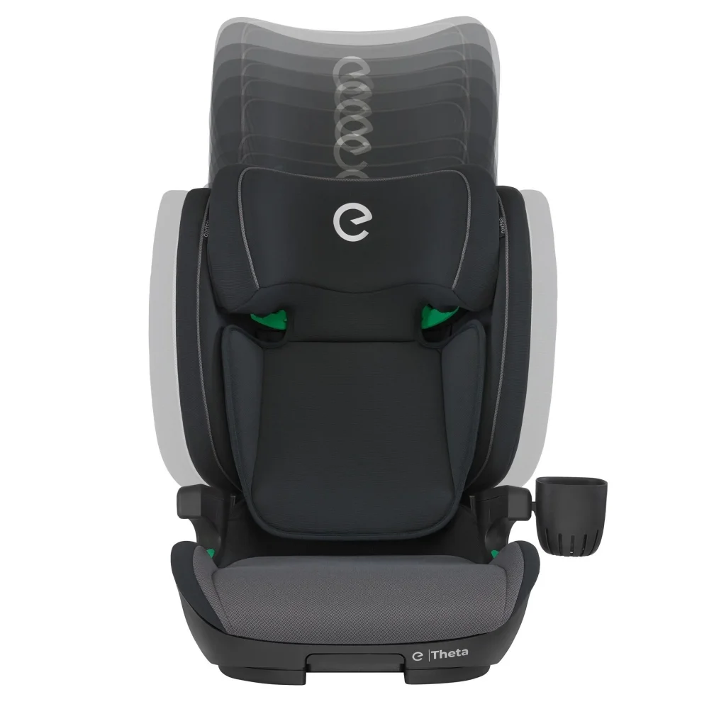 Espiro Scaun auto pentru copii Theta Negru 100x150 cm ajustabil sistem de prindere Isofix