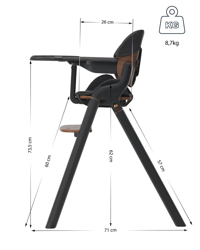 Espiro Scaun de masa pentru copii Allure Beige pliabil cu centura de siguranta in 5 puncte bara de protectie ergonomica reglare sezut in 5 pozitii tava dubla detasabila si suport pentru picioare reglabil