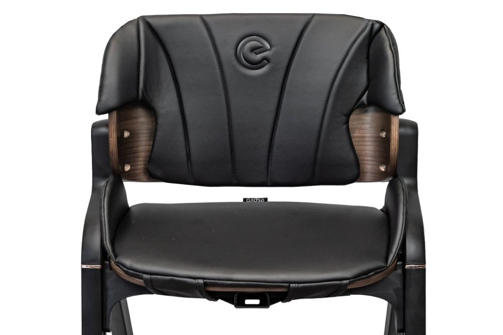 Espiro Scaun de masa pentru copii Allure Black pliabil cu centura de siguranta in 5 puncte bara de protectie ergonomica reglare sezut in 5 pozitii tava dubla detasabila si suport pentru picioare reglabil