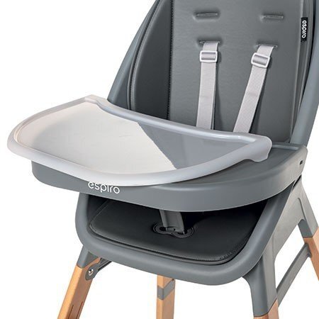 Espiro Scaun de masa pentru copii Sense gri 4 in 1 multifunctional cu suport pentru picioare reglabil pe 3 niveluri si tavita detasabila
