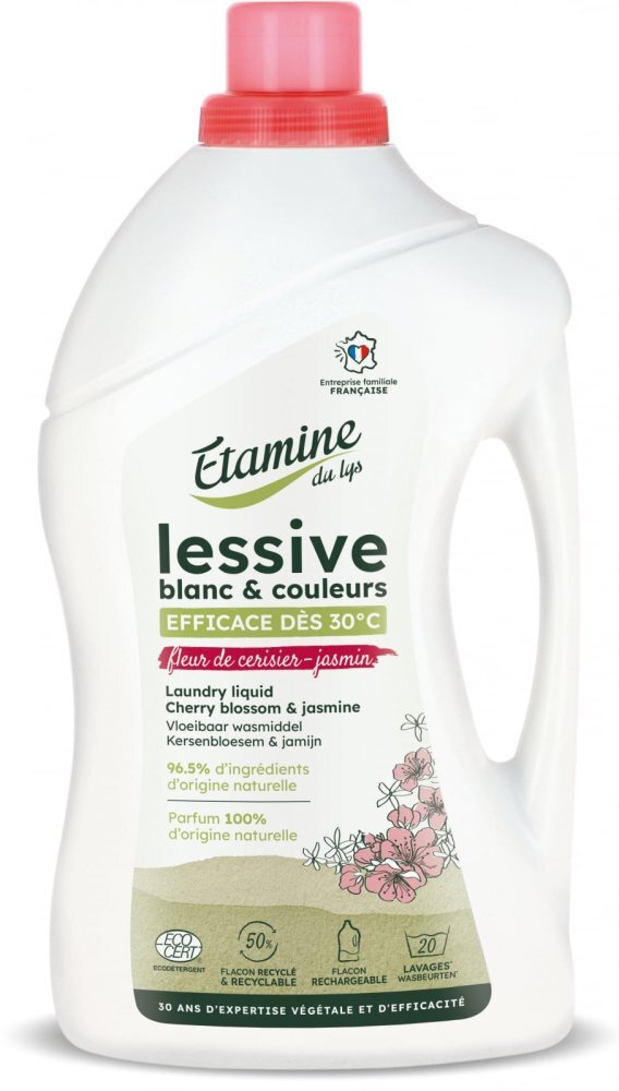 Etamine du Lys Detergent Bio rufe albe si colorate Etamine parfum flori de cires si iasomie 33 spalari 1 litru