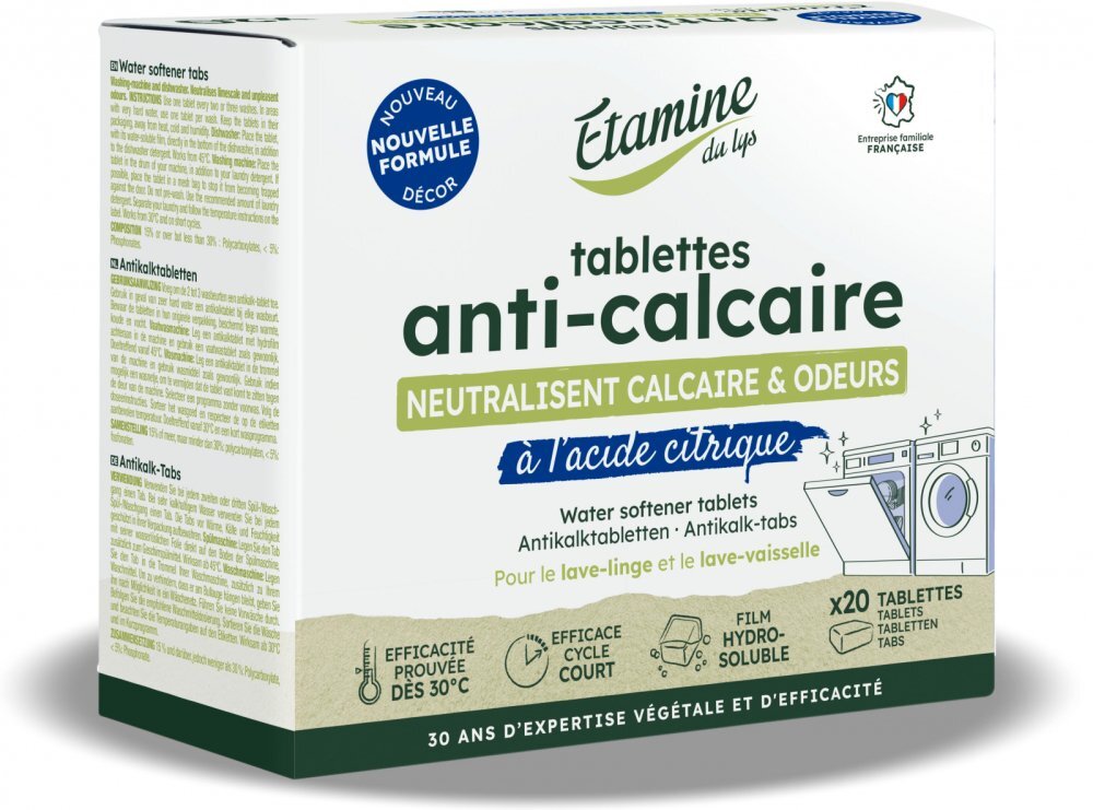 Etamine du Lys Tablete anticalcar masina de spalat rufe si vase Etamine fara parfum 20 bucati