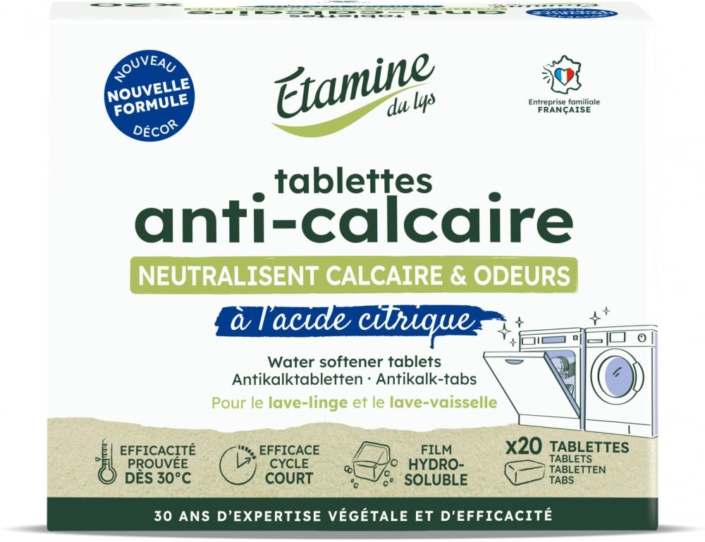 Etamine du Lys Tablete anticalcar masina de spalat rufe si vase Etamine fara parfum 20 bucati