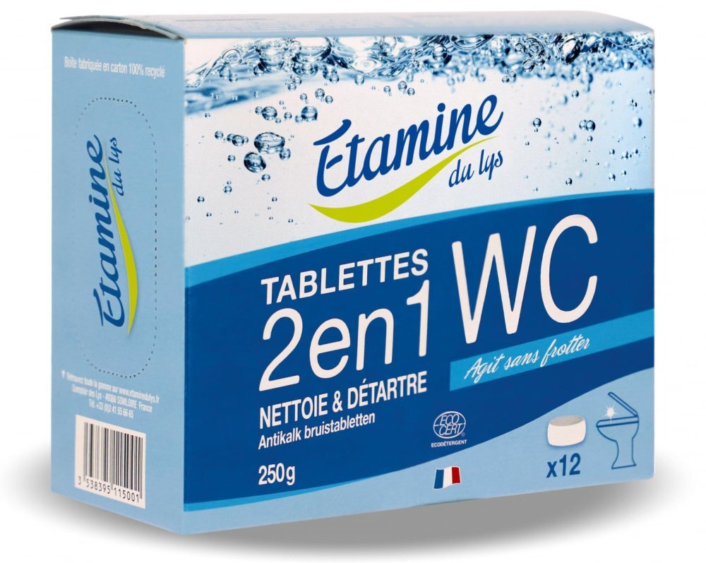Etamine du Lys Tablete Bio 2 in 1 curatare si detartrare toaleta Etamine fara parfum 12 bucati