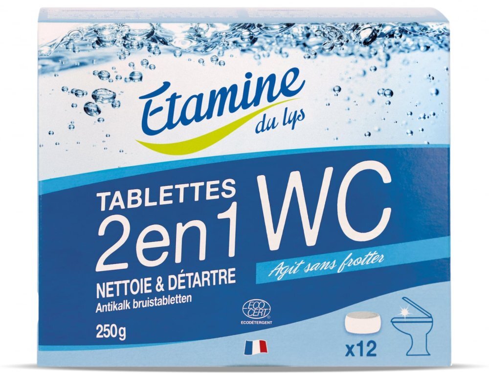 Etamine du Lys Tablete Bio 2 in 1 curatare si detartrare toaleta Etamine fara parfum 12 bucati