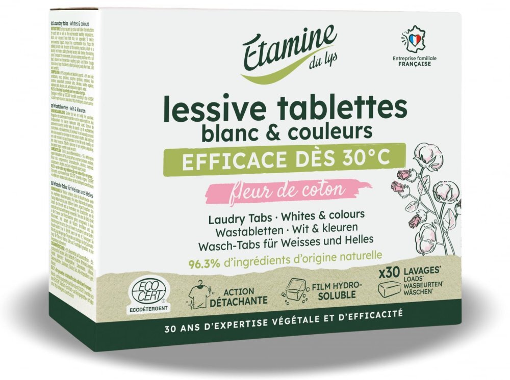Etamine du Lys Tablete Bio rufe albe si colorate Etamine parfum flori de bumbac 30 bucati
