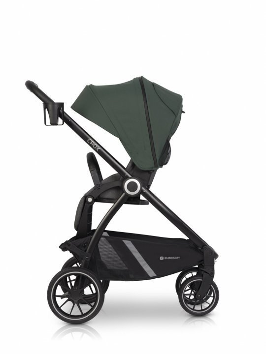 Euro-Cart Carucior 2 in 1 pentru copii Crox compus din doua piese distincte cadrul de aluminiu Roti mari Scaun reversibil capotina si husa de picioruse cu Geanta si accesorii incluse pana la 22 kg Jungle