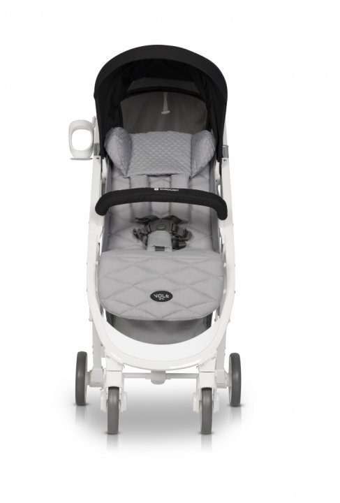 Euro-Cart Carucior cu spatar reglabil omologat pana la 22kg Volt Olt Pro Anthracite extrem de mic la pliere cadru de aluminiu roti cu suspensii spatar reglabil in 3 pozitii accesorii incluse