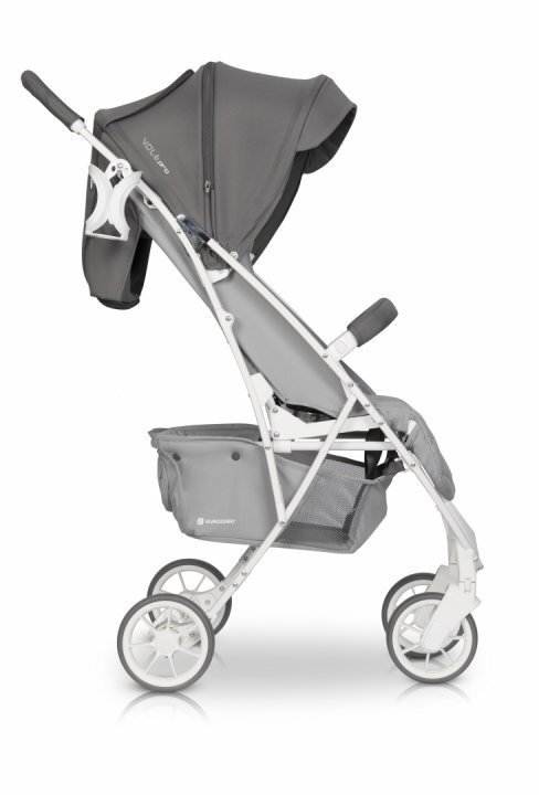 Euro-Cart Carucior cu spatar reglabil omologat pana la 22kg Volt Olt Pro Pearl extrem de mic la pliere cadru de aluminiu roti cu suspensii spatar reglabil in 3 pozitii accesorii incluse