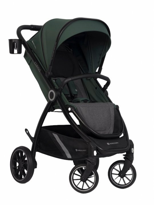 Euro-Cart Carucior cu spatar reglabil si cadru de aluminiu Corso Jungle pozitie somn roti mari suspensii pe toate cele patru roti suport picioruse accesorii incluse