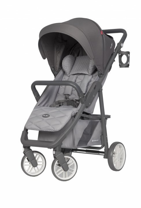 Euro-Cart Carucior nou nascut Flex omologat pana la 22 kg Anthracite cu spatar reglabil in 3 pozitii cadru din aluminiu roti cu suspensii si accesorii incluse