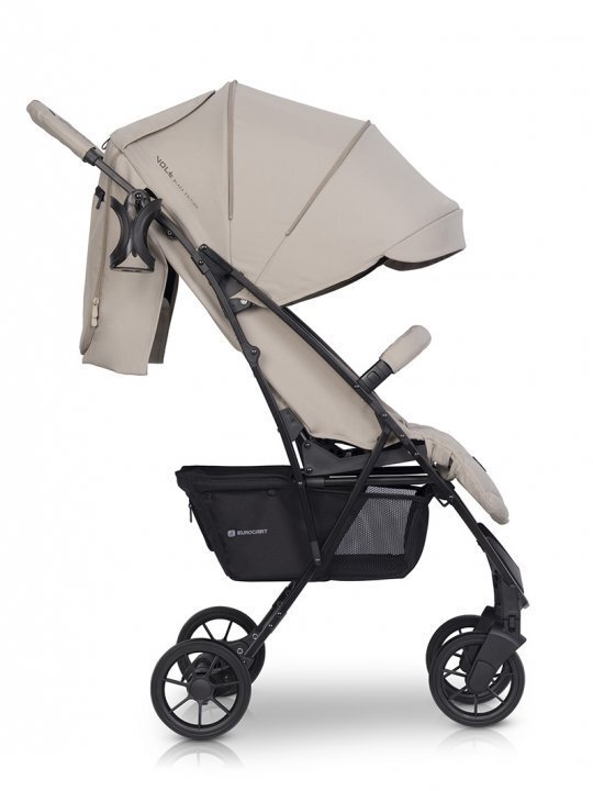 Euro-Cart Carucior pentru copii Volt Pro omologat pana la 22 kg Fossil Black Edition ultracompact pliabil cu o singura mana spatar reglabil in 3 pozitii roti cu suspensie
