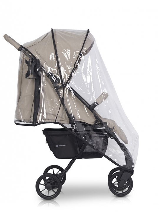 Euro-Cart Carucior pentru copii Volt Pro omologat pana la 22 kg Fossil Black Edition ultracompact pliabil cu o singura mana spatar reglabil in 3 pozitii roti cu suspensie