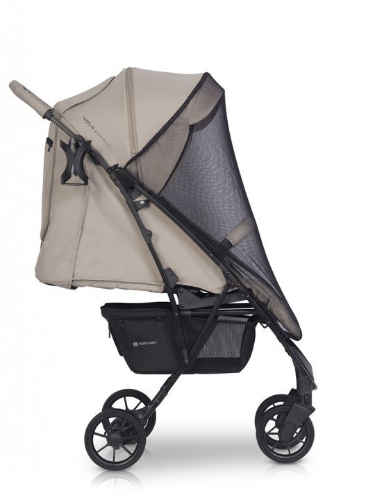 Euro-Cart Carucior pentru copii Volt Pro omologat pana la 22 kg Fossil Black Edition ultracompact pliabil cu o singura mana spatar reglabil in 3 pozitii roti cu suspensie