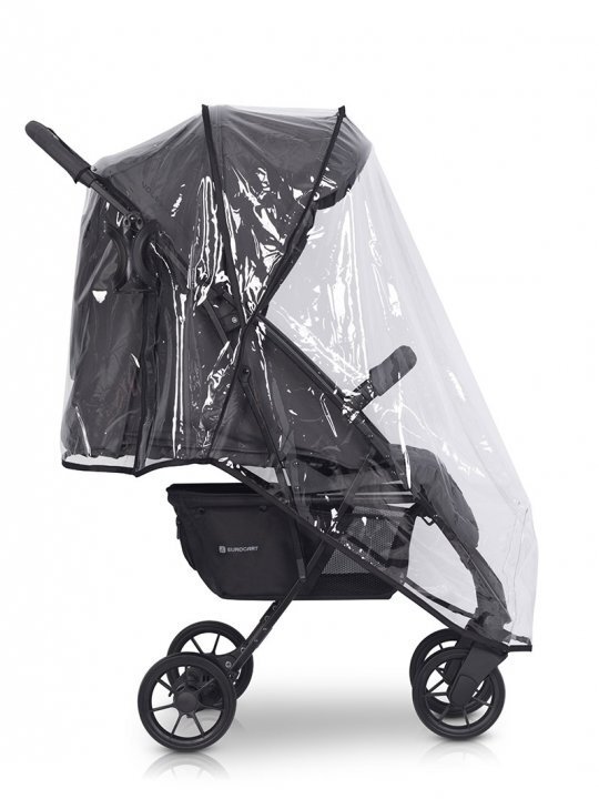 Euro-Cart Carucior pentru copii Volt Pro omologat pana la 22 kg Iron Black Edition ultracompact pliabil cu o singura mana spatar reglabil in 3 pozitii roti cu suspensie