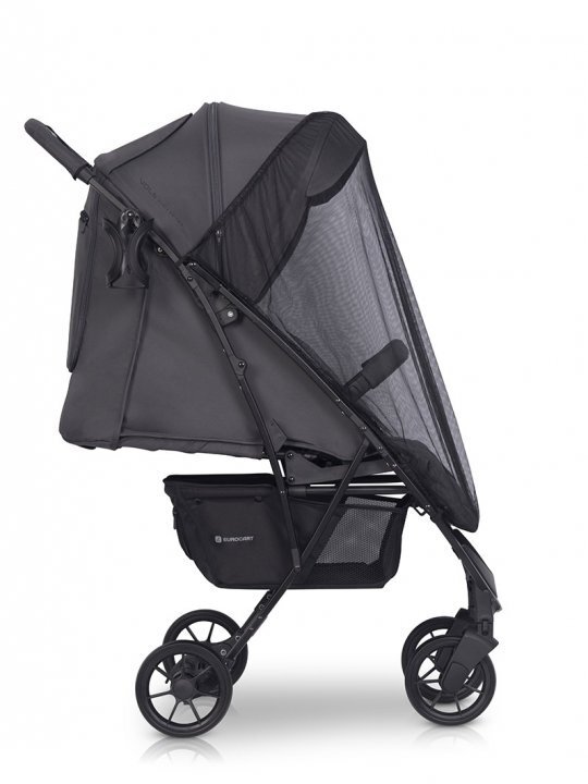 Euro-Cart Carucior pentru copii Volt Pro omologat pana la 22 kg Iron Black Edition ultracompact pliabil cu o singura mana spatar reglabil in 3 pozitii roti cu suspensie