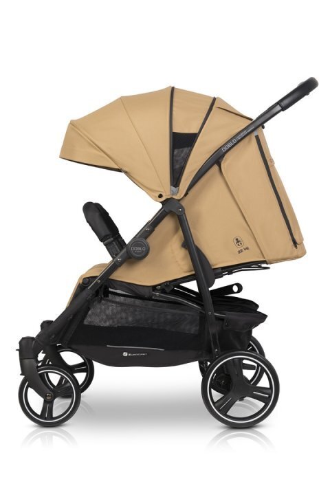 Euro-Cart Carucior pentru gemeni 2 in 1 Euro Cart Doblo Camel cu Landouri pliabil cu suspensii spatar reglabil copertina reglabila si accesorii incluse greutate maxim admisa 22 kg