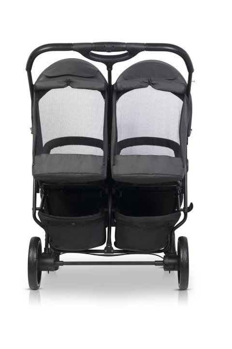 Euro-Cart Carucior pentru gemeni 2 in 1 Euro Cart Doblo Iron cu Landouri pliabil cu suspensii spatar reglabil copertina reglabila si accesorii incluse greutate maxim admisa 22 kg