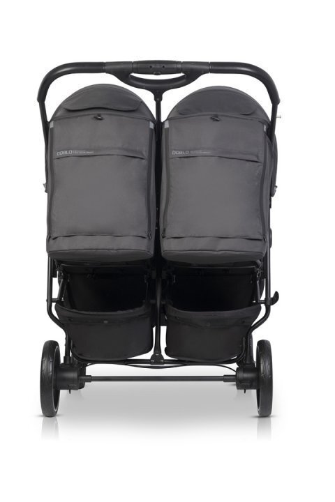 Euro-Cart Carucior pentru gemeni 2 in 1 Euro Cart Doblo Iron cu Landouri pliabil cu suspensii spatar reglabil copertina reglabila si accesorii incluse greutate maxim admisa 22 kg