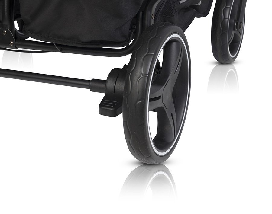 Euro-Cart Carucior pentru gemeni 2 in 1 Euro Cart Doblo Iron cu Landouri pliabil cu suspensii spatar reglabil copertina reglabila si accesorii incluse greutate maxim admisa 22 kg