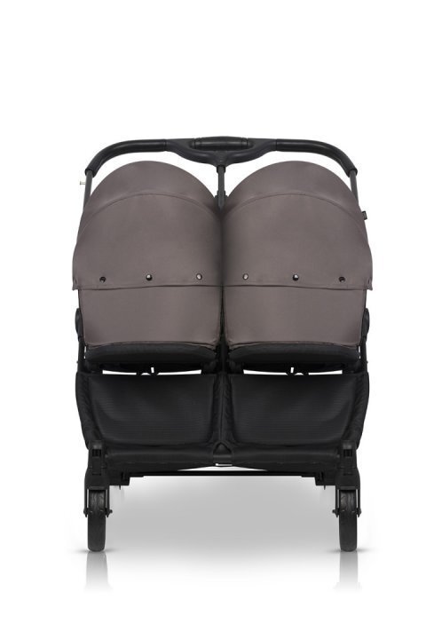 Euro-Cart Carucior pentru gemeni 2 in 1 Euro Cart Doblo Taupe cu Landouri pliabil cu suspensii spatar reglabil copertina reglabila si accesorii incluse greutate maxim admisa 22 kg