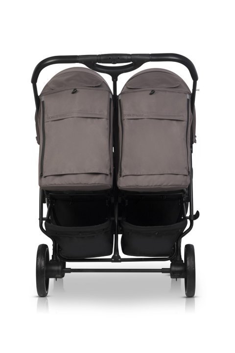 Euro-Cart Carucior pentru gemeni 2 in 1 Euro Cart Doblo Taupe cu Landouri pliabil cu suspensii spatar reglabil copertina reglabila si accesorii incluse greutate maxim admisa 22 kg