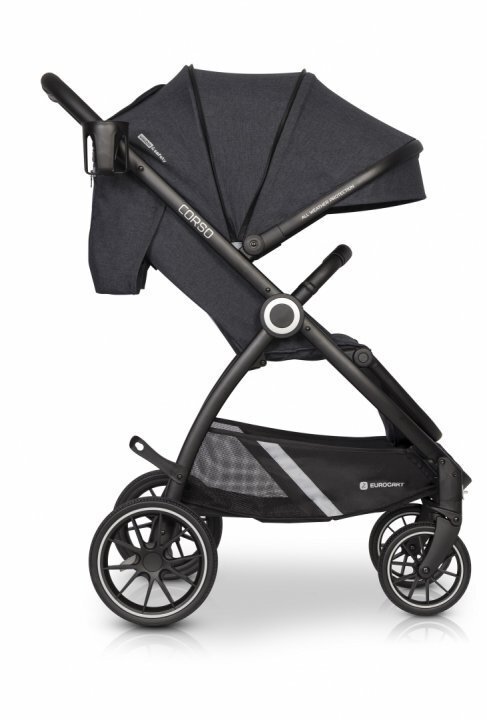 Euro-Cart Carucior pentru nou-nascut Corso cu cadru din aluminiu Coal