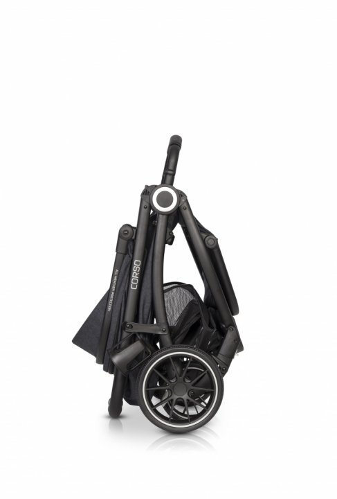 Euro-Cart Carucior pentru nou-nascut Corso cu cadru din aluminiu Coal
