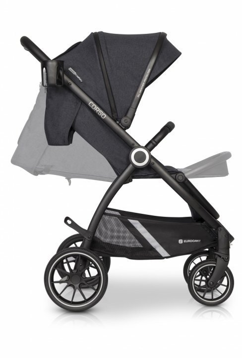 Euro-Cart Carucior pentru nou-nascut Corso cu cadru din aluminiu Coal