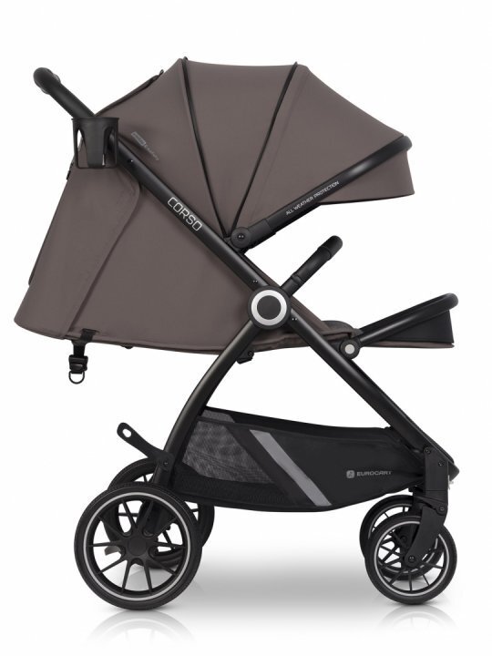 Euro-Cart Carucior pentru nou-nascut Corso cu cadru din aluminiu Taupe