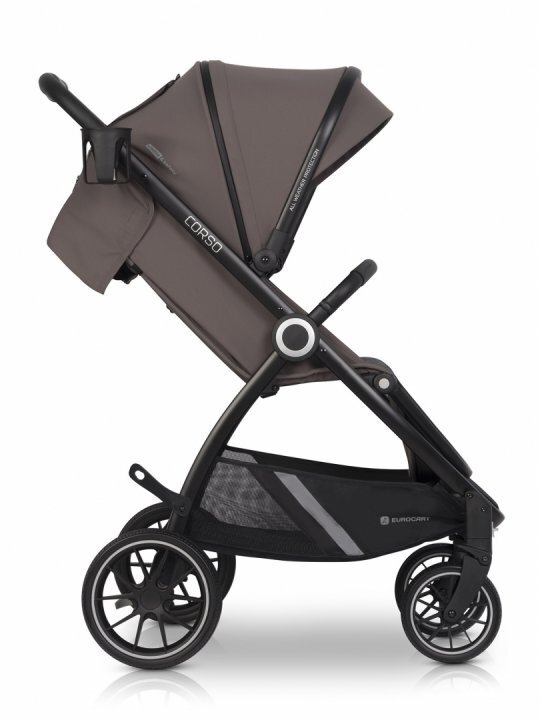 Euro-Cart Carucior pentru nou-nascut Corso cu cadru din aluminiu Taupe