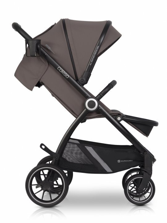 Euro-Cart Carucior pentru nou-nascut Corso cu cadru din aluminiu Taupe