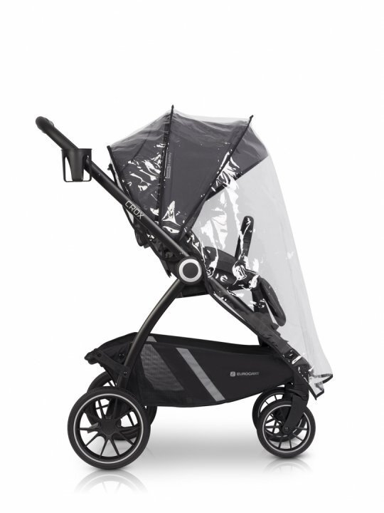 Euro-Cart Carucior pentru nou nascut Crox cu cadrul de aluminiu pliere compacta scaun reversibil cu 3 nivele de ajustare a spatarului capotina si husa de picioruse roti cu suspensii pana la 22 kg Iron