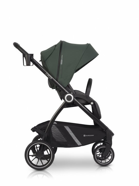 Euro-Cart Carucior pentru nou nascut Crox cu cadrul de aluminiu pliere compacta scaun reversibil cu 3 nivele de ajustare a spatarului capotina si husa de picioruse roti cu suspensii pana la 22 kg Jungle