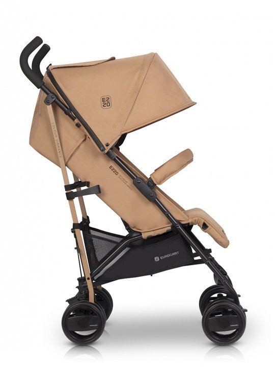 Euro-Cart Carucior sport Euro Cart Ezzo cu pliere tip umbrela pozitie de somn si parasolar XXL Camel spatar reglabil in 3 pozitii dotat cu husa de picioare roti cu suspensii