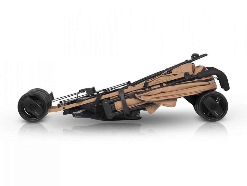 Euro-Cart Carucior sport Euro Cart Ezzo cu pliere tip umbrela pozitie de somn si parasolar XXL Camel spatar reglabil in 3 pozitii dotat cu husa de picioare roti cu suspensii