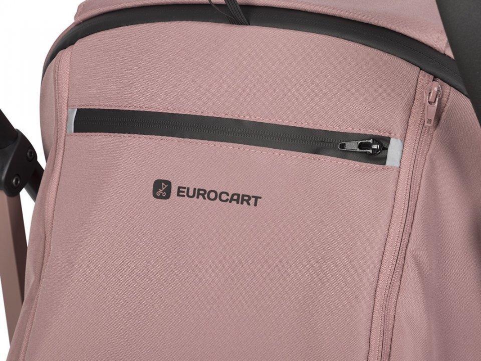 Euro-Cart Carucior sport Euro Cart Ezzo cu pliere tip umbrela pozitie de somn si parasolar XXL Rose spatar reglabil in 3 pozitii dotat cu husa de picioare roti cu suspensii
