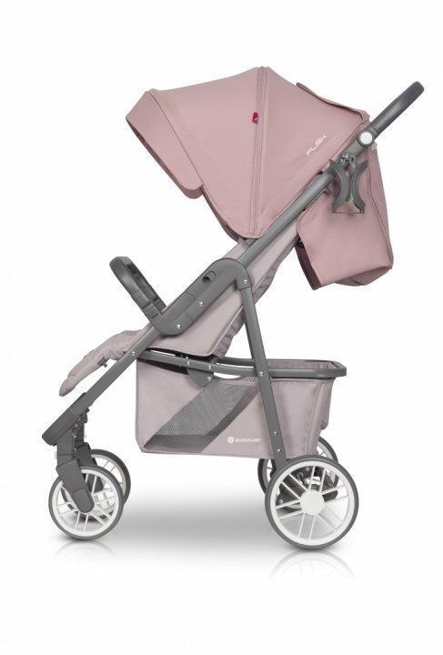 Euro-Cart Carucior sport Flex Powder pink cadru de aluminiu roti cu suspensii spatar reglabil in 3 pozitii suport pentru biberon accesorii incluse