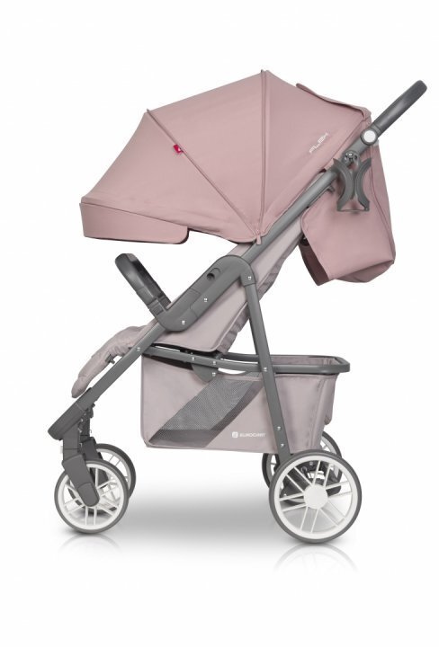 Euro-Cart Carucior sport Flex Powder pink cadru de aluminiu roti cu suspensii spatar reglabil in 3 pozitii suport pentru biberon accesorii incluse