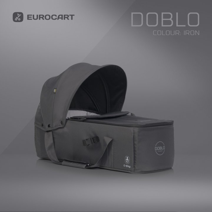 Euro-Cart Cosulet port bebe tip landou Euro Cart Doblo CarryMe cu intaritura cu manere pentru transport husa de picioruse si capotina dimensiune 72 x 30 x 21 cm Iron