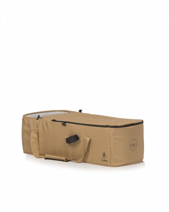 Euro-Cart Cosulet port bebe tip landou Euro Cart Doblo CarryMe cu intaritura manere pentru transport cu husa de picioruse si capotina dimensiune 72 x 30 x 21 cm Camel