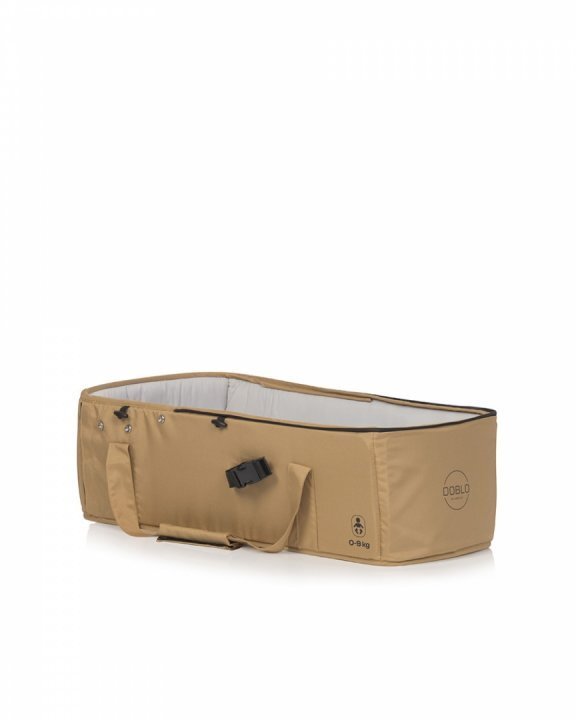Euro-Cart Cosulet port bebe tip landou Euro Cart Doblo CarryMe cu intaritura manere pentru transport cu husa de picioruse si capotina dimensiune 72 x 30 x 21 cm Camel