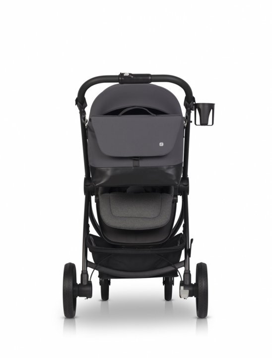 Euro-Cart Geanta multifunctionala pentru mamici Euro Cart compatibila carucioarelor Corso si Crox cu un compartiment si buzunare impermeabila si complet rigida dimensiune 44 x 27 x 14 cm Iron