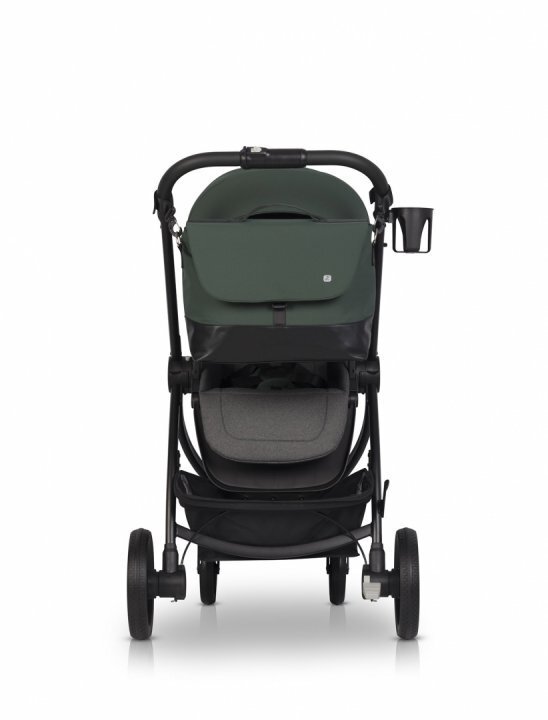 Euro-Cart Geanta multifunctionala pentru mamici Euro Cart compatibila carucioarelor Corso si Crox cu un compartiment si buzunare impermeabila si complet rigida dimensiune 44 x 27 x 14 cm Jungle