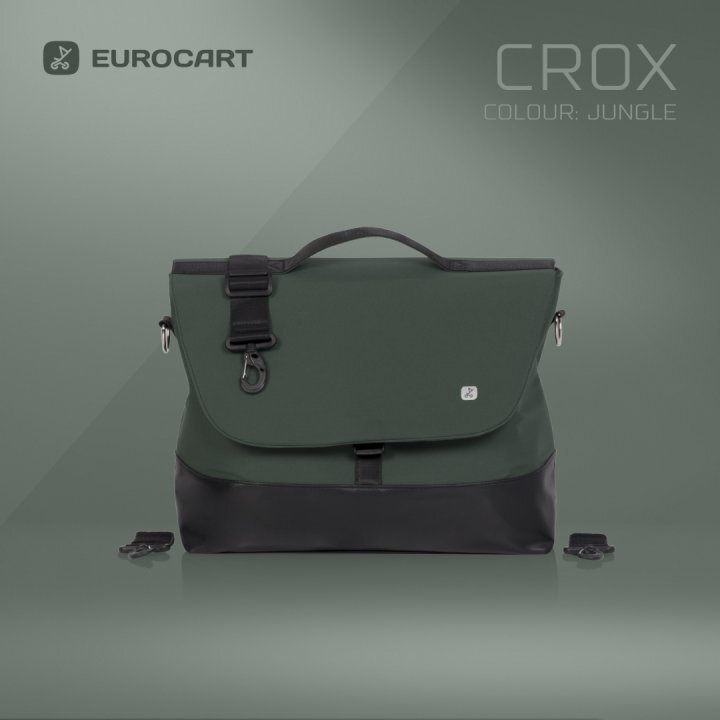 Euro-Cart Geanta multifunctionala pentru mamici Euro Cart compatibila carucioarelor Corso si Crox cu un compartiment si buzunare impermeabila si complet rigida dimensiune 44 x 27 x 14 cm Jungle